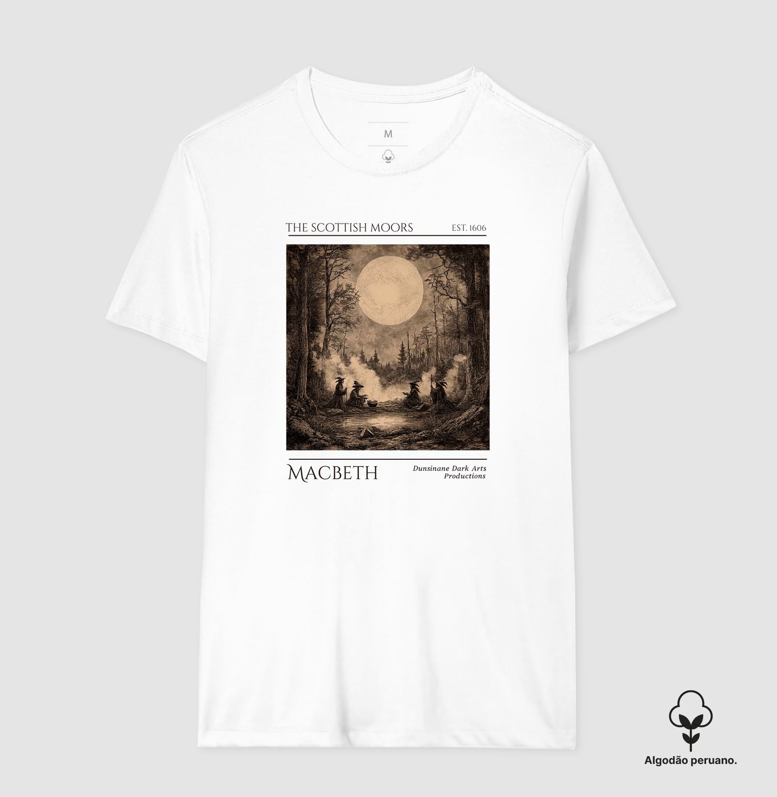 Camiseta Macbeth William Shakespeare Bruxas Algodão Peruano  - Imagem 2