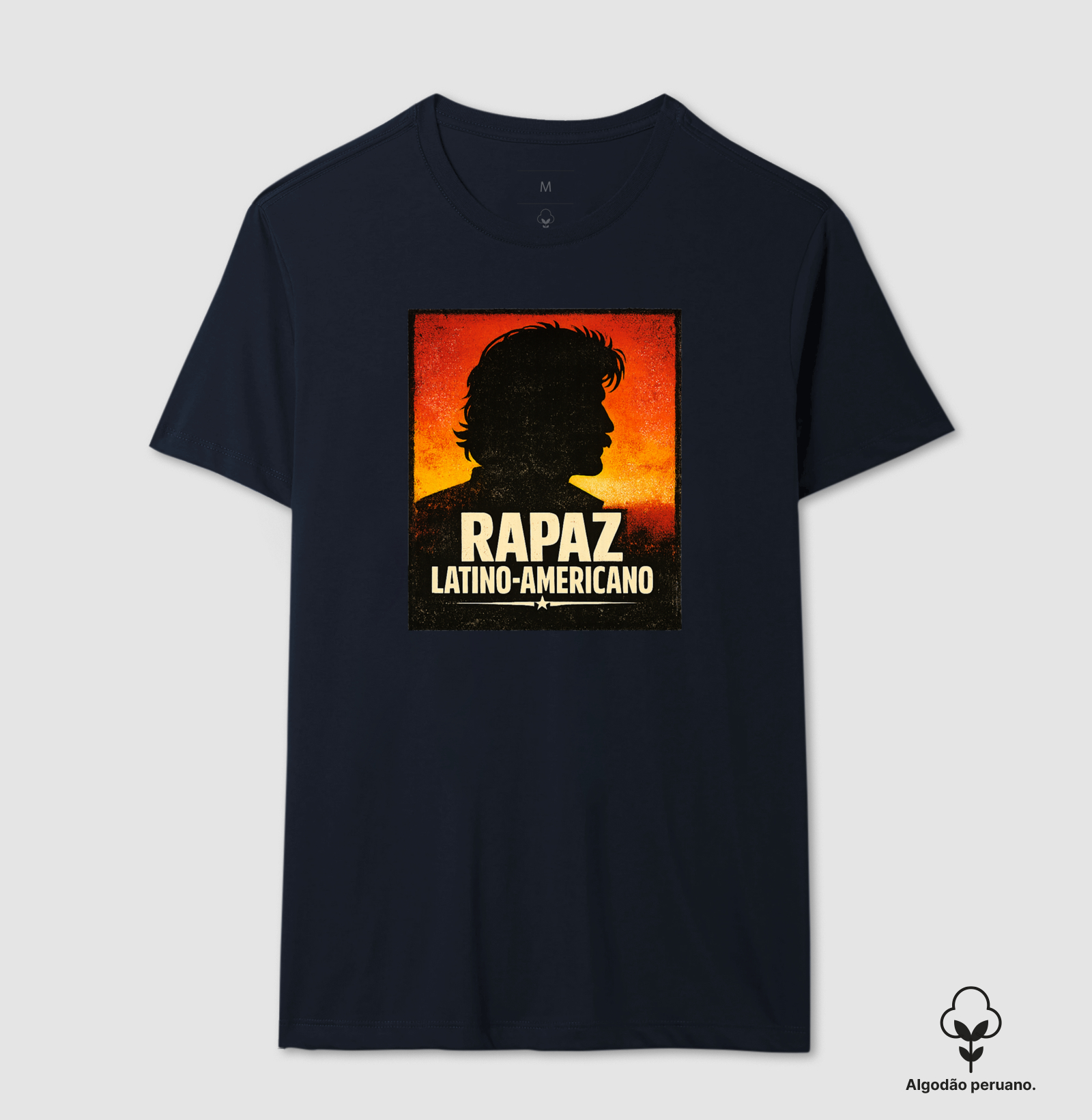 Camiseta Rapaz Latino-Americano. Coleção Música. Masculina e Feminina. Algodão Peruano. - Imagem 9