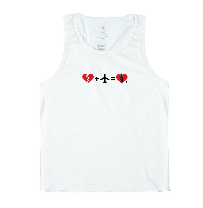 Camiseta Coracao Partido Mais Aviao Igual Coracao Curado | Equacao Viagem Humor | Colecao Viciados em Viagem - Imagem 2