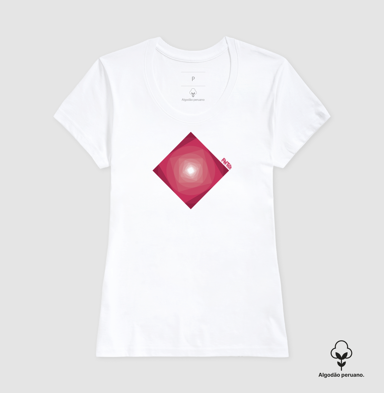 T-SHIRT "INFINITA FANTASIA" / MAGENTA MINIMAL (ALGODÃO PERUANO)