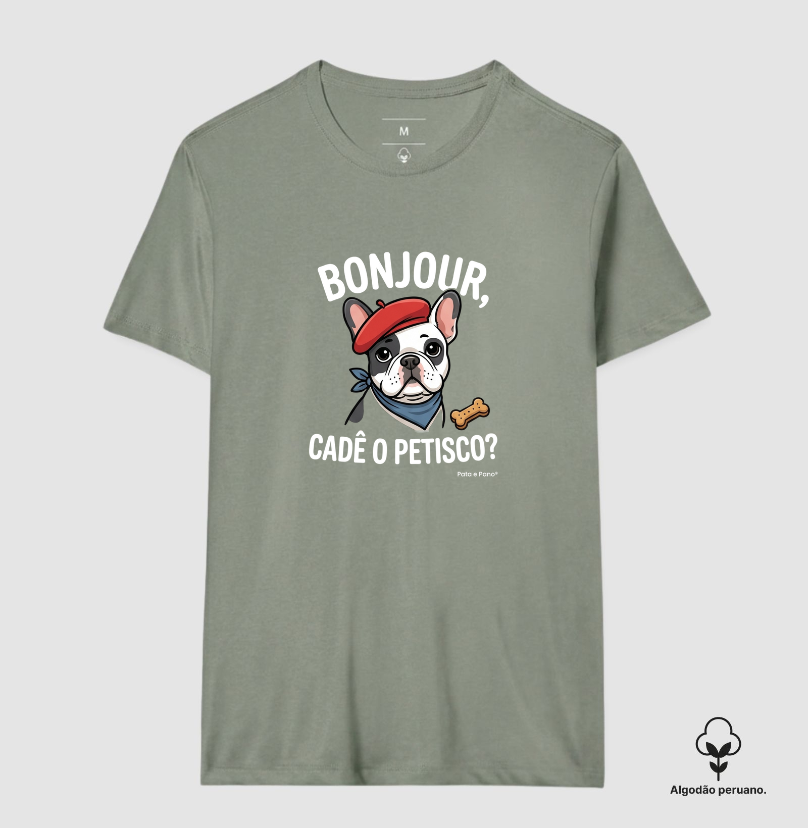 CAMISETA ALGODÃO PERUANO BULDOGUE FRANCÊS BONJOUR - Imagem 3