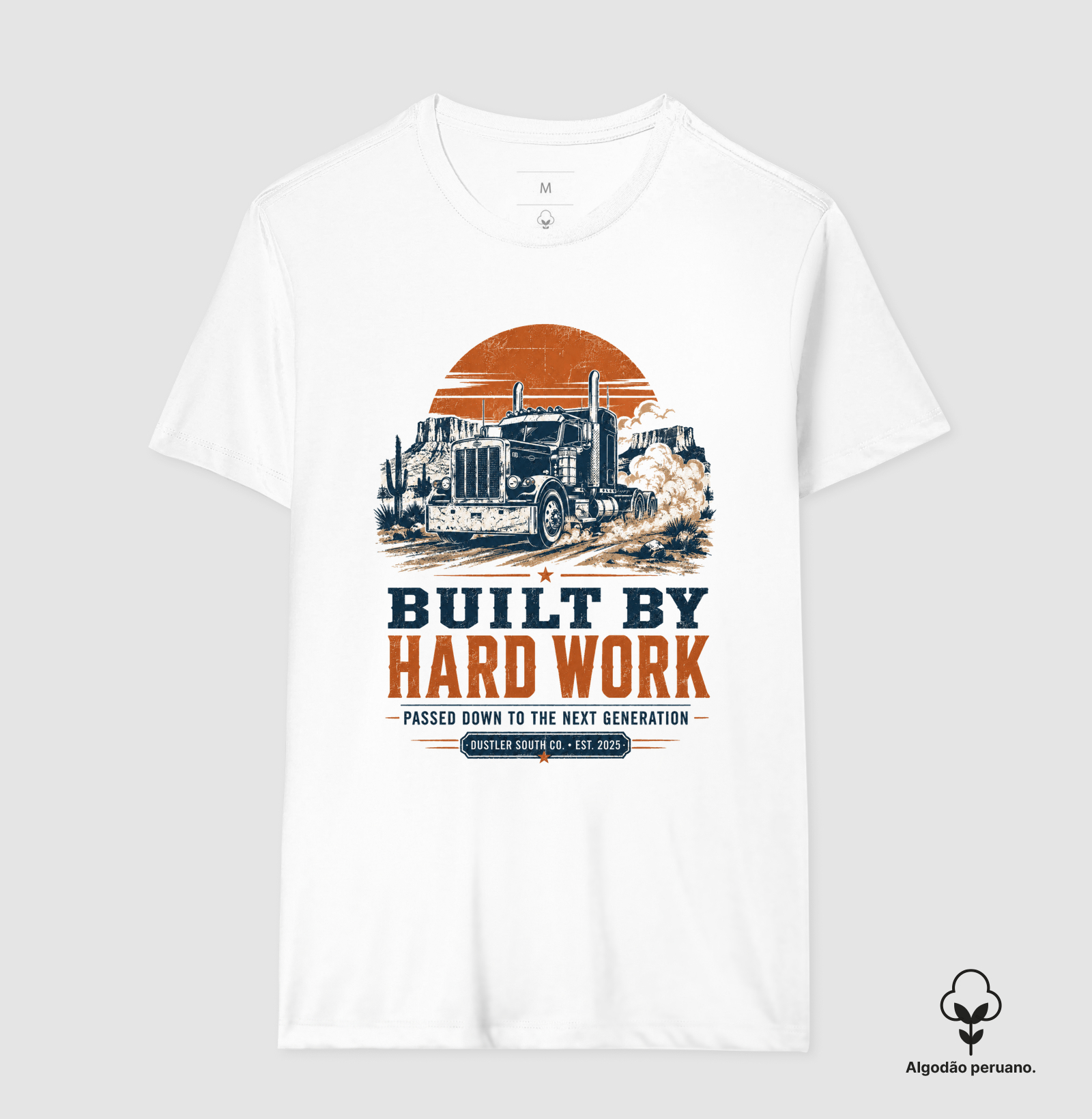 Camiseta Country Masculina Built By Hard Work Dustler South Co. - Imagem 2