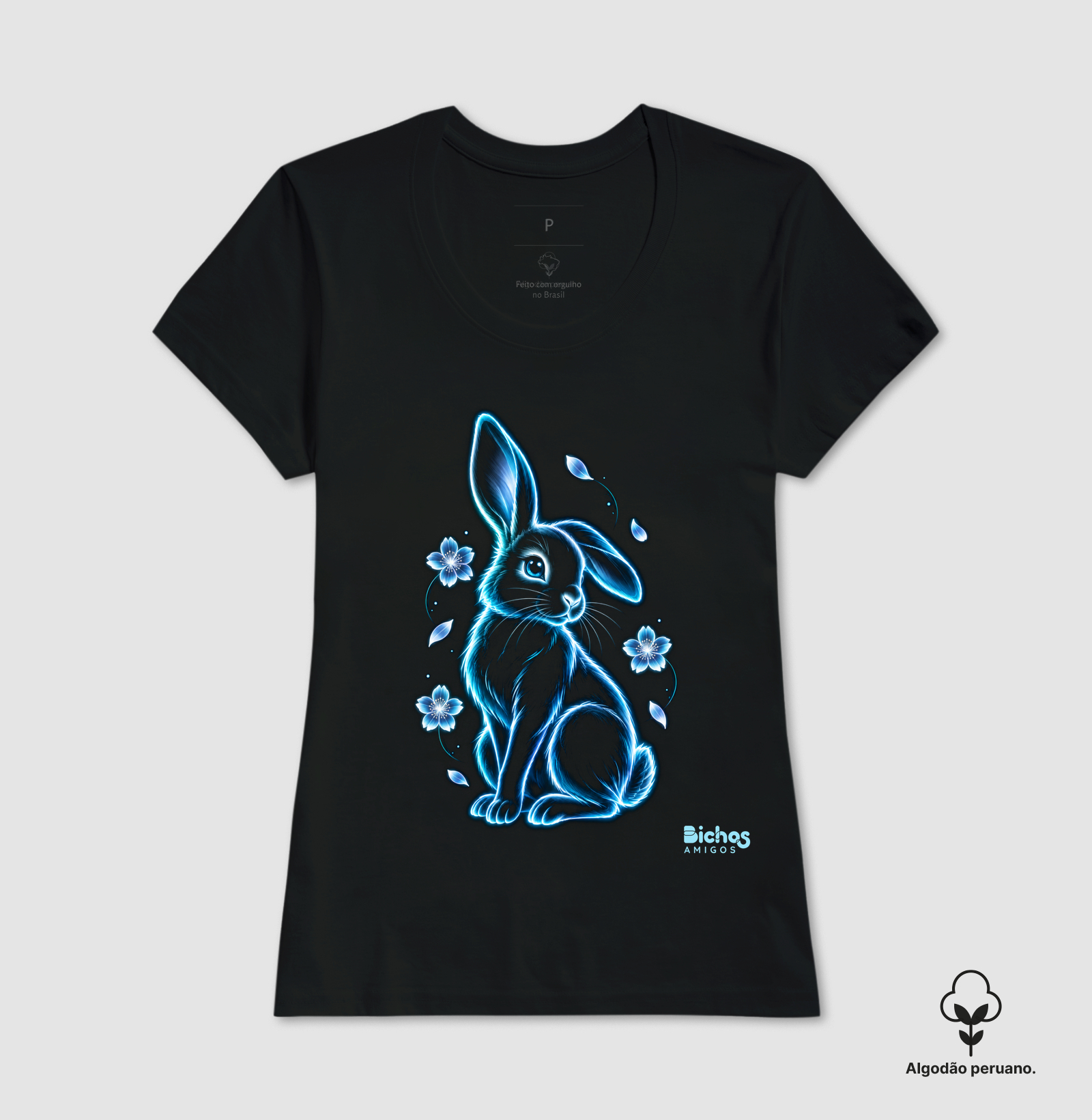 Coelho azul com flores de cerejeira - Imagem 4