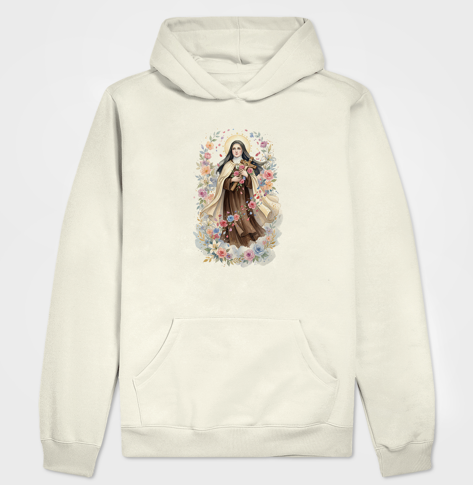 Santa Teresinha do Menino Jesus - Chuva de Rosas - Aquarela - Imagem 2