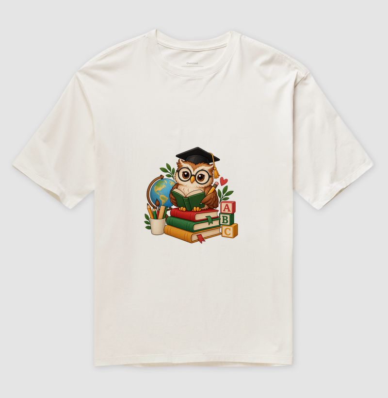 Camiseta Oversized Coruja do Conhecimento - Imagem 4