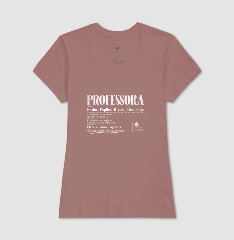 Camiseta Feminina Algodão Definição Professora Estampa Docente  - Imagem 17