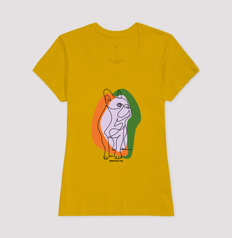 Bulldog de linhas com fundo laranja e verde - Imagem 14