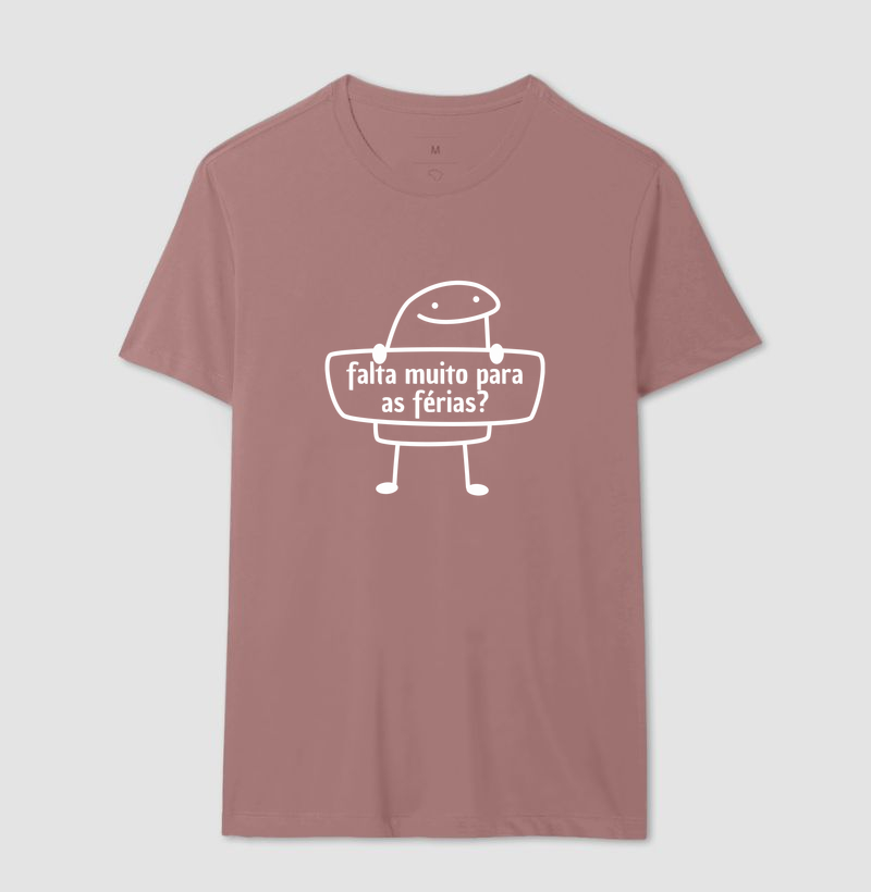 Camiseta Flork - falta muito para as férias? - Letras Brancas - Camiseta