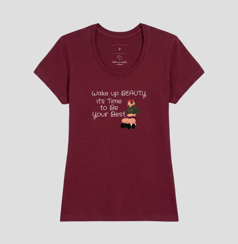 Camiseta 100% Algodão Wake Up Beauty, It's Time to Be Your Best – TRN | Camiseta Fitness  - Imagem 22