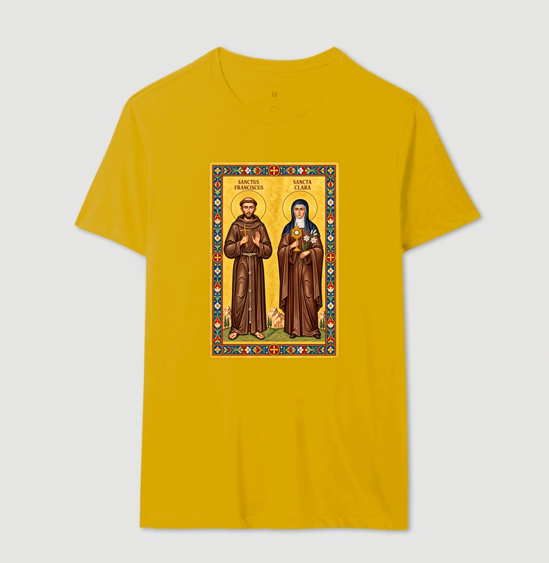 Camiseta São Francisco e Santa Clara de Assis Moldura - Imagem 12