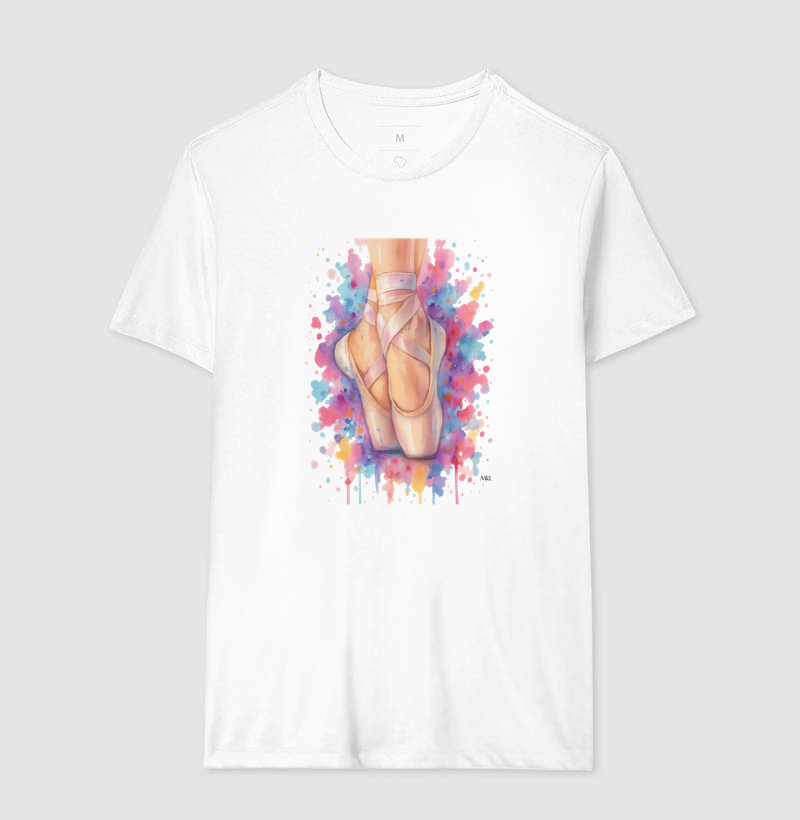 Camiseta Algodão Premium - Bailarina Aquarela  - Imagem 4