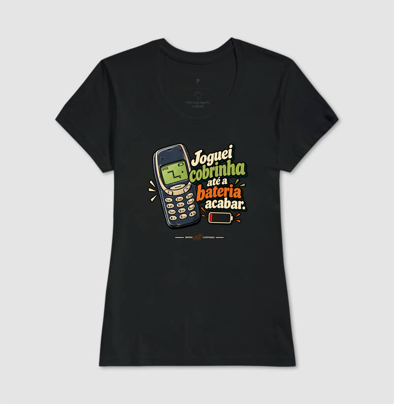 JOGUEI COBRINHA ATÉ A BATERIA ACABAR - Modo capivara - Camiseta - Imagem 5