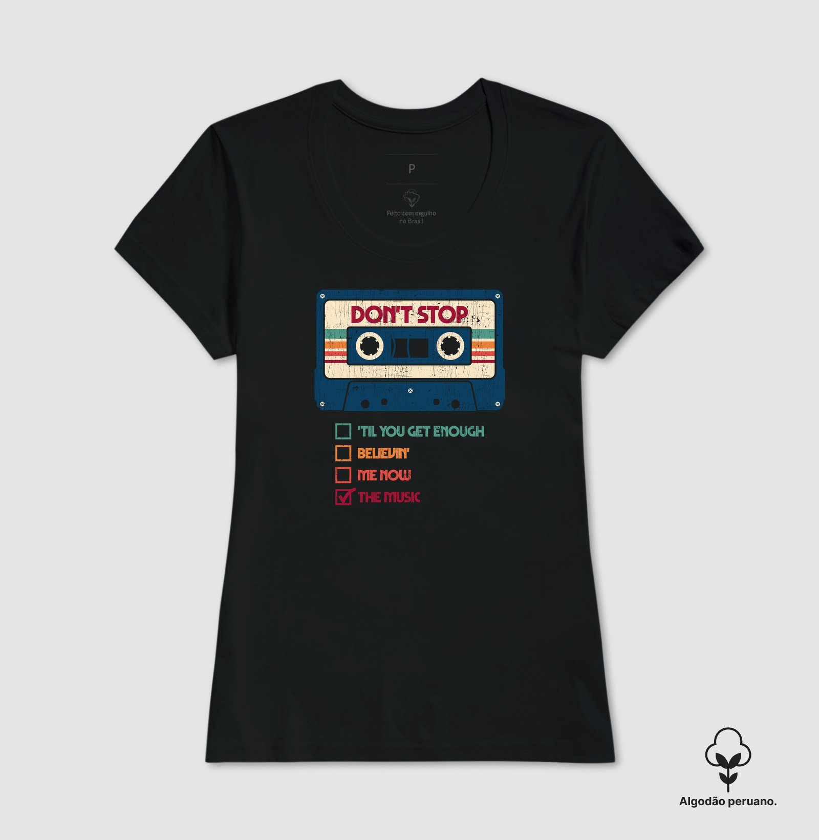 Camiseta Algodão Peruano Não Pare a Música - Imagem 3