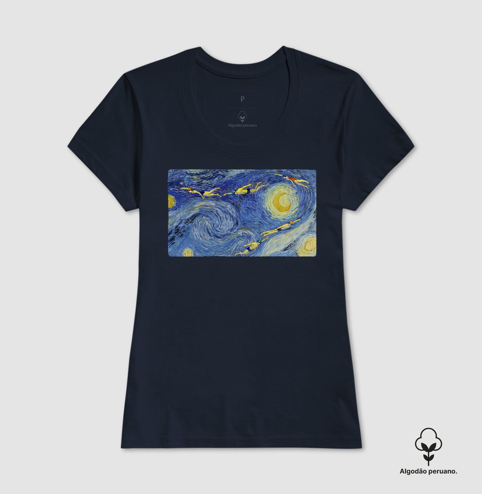 Camiseta Algodão Peruano Natação - O Mar Agitado - Imagem 4