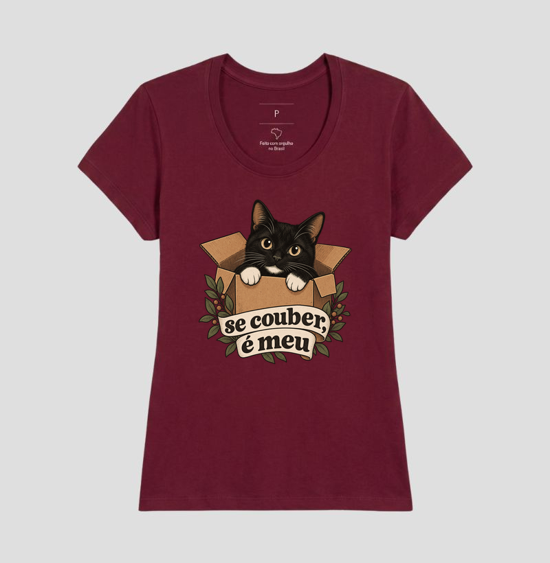 Camiseta Gato Caixa "se couber, é meu" | Pelo & Pano - Imagem 19