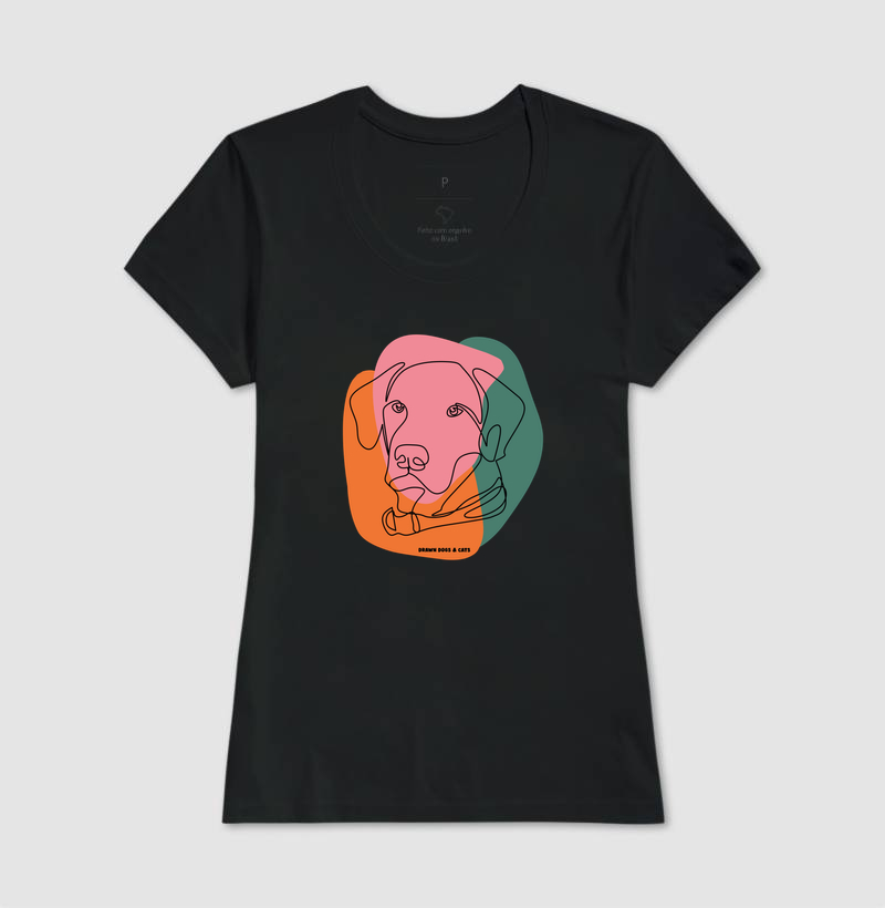 Cachorro de linhas e fundo rosa, verde e laranja - Imagem 4