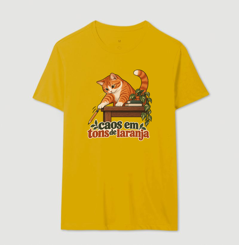 Camiseta Gato Laranja "caos em tons de laranja" | Pelo & Pano - Imagem 14
