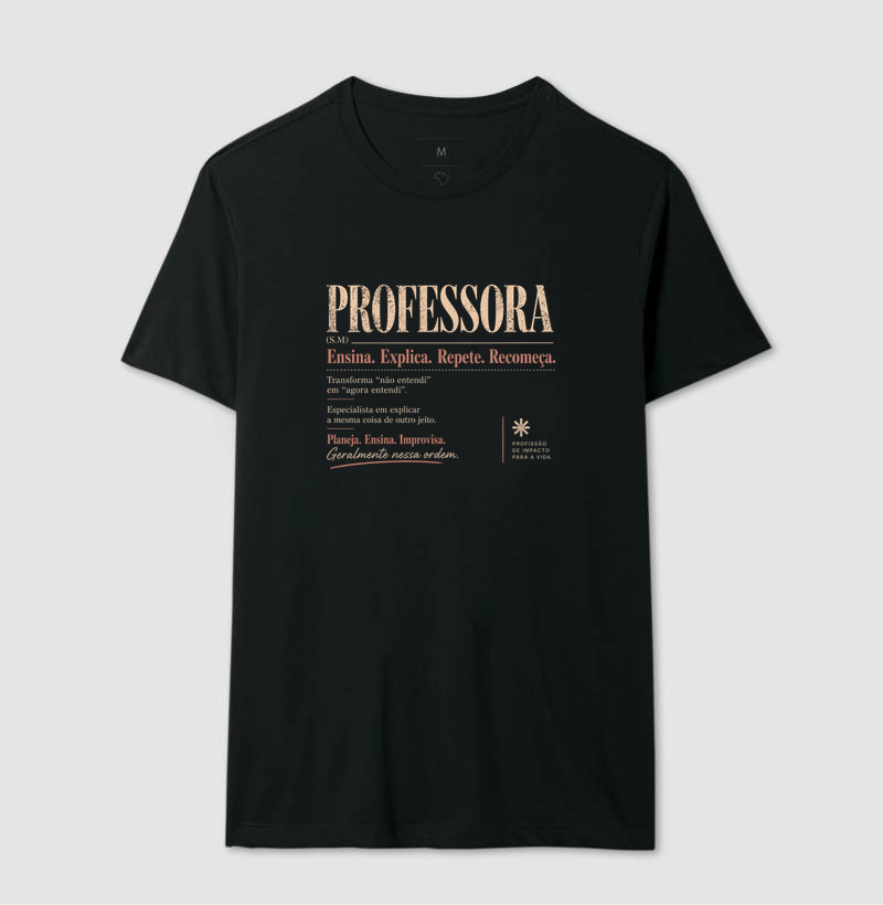 Camiseta Feminina Algodão Definição Professora Estampa Docente  - Imagem 2