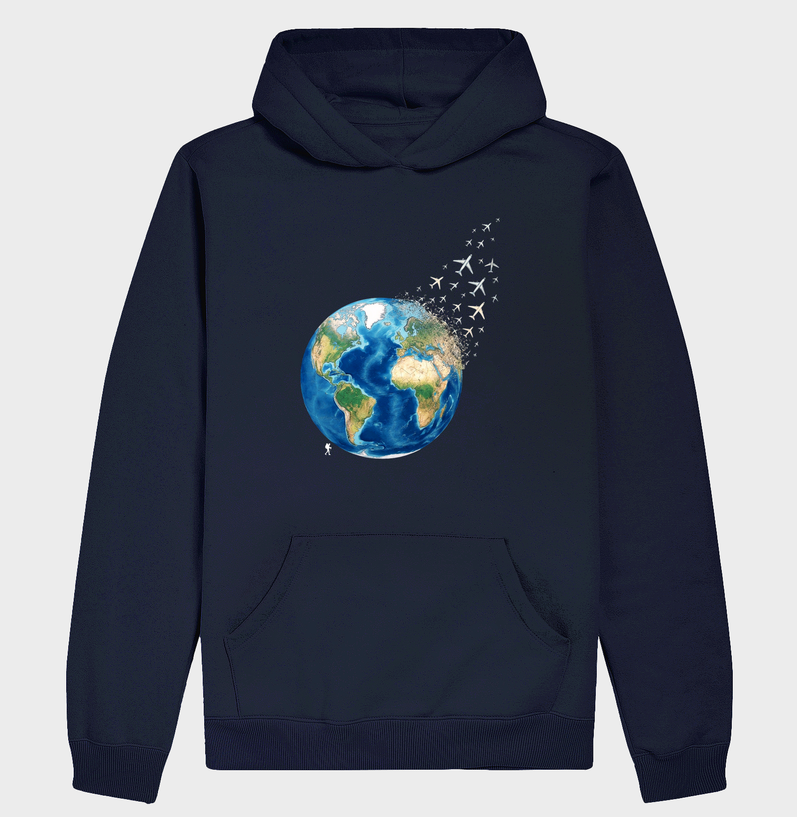 Camiseta Globo Terrestre Avioes Dispersos | Arte 3D Viagem Mundo | Colecao Viciados em Viagem - Imagem 4