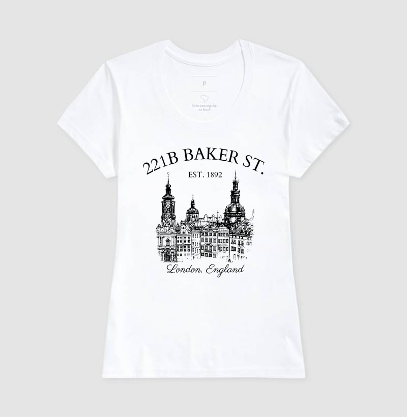 Camiseta Sherlock Holmes 221B Baker Street – Literatura Inglesa  - Imagem 3