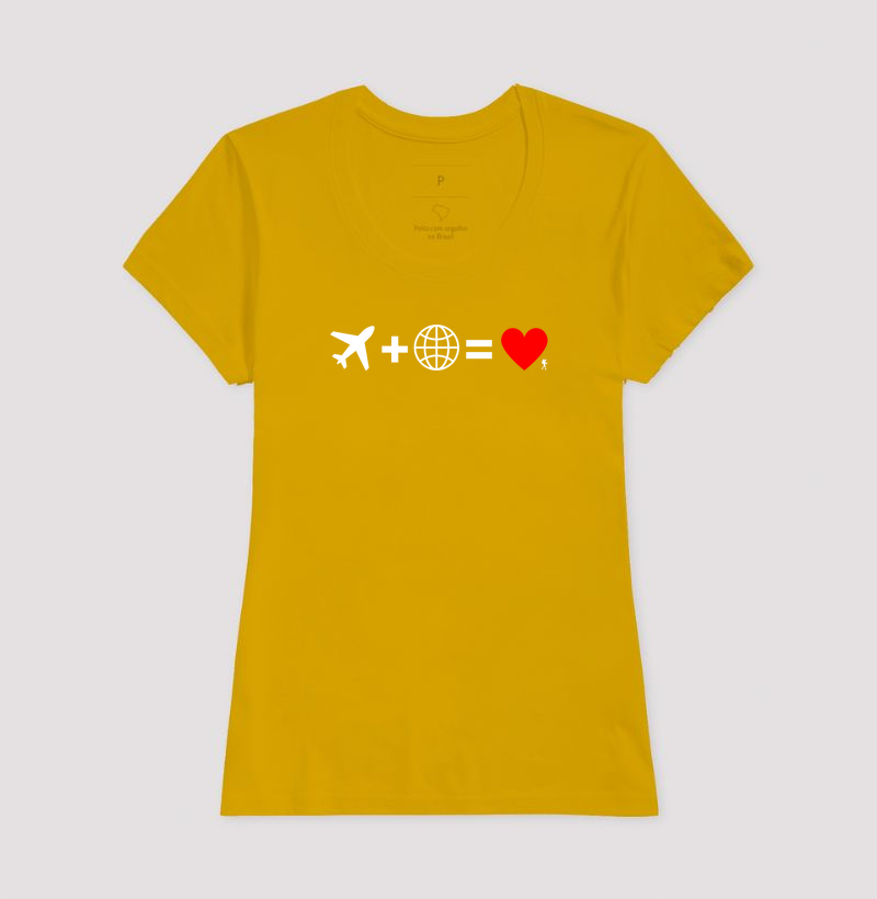 Camiseta Aviao Mais Mundo Igual Amor | Equacao Viagem Minimalista | Colecao Viciados em Viagem - Imagem 18