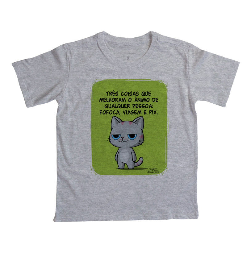 Camiseta Gato Sincero Fofoca Viagem e Pix - Imagem 3