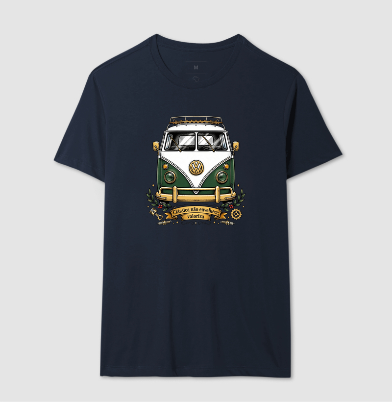 Kombi Clássica Não Envelhece Valoriza - Vintage VW Verde e Dourada - Imagem 6
