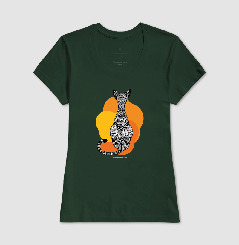 Gata de costas e fundo laranja e amarelo - Imagem 14