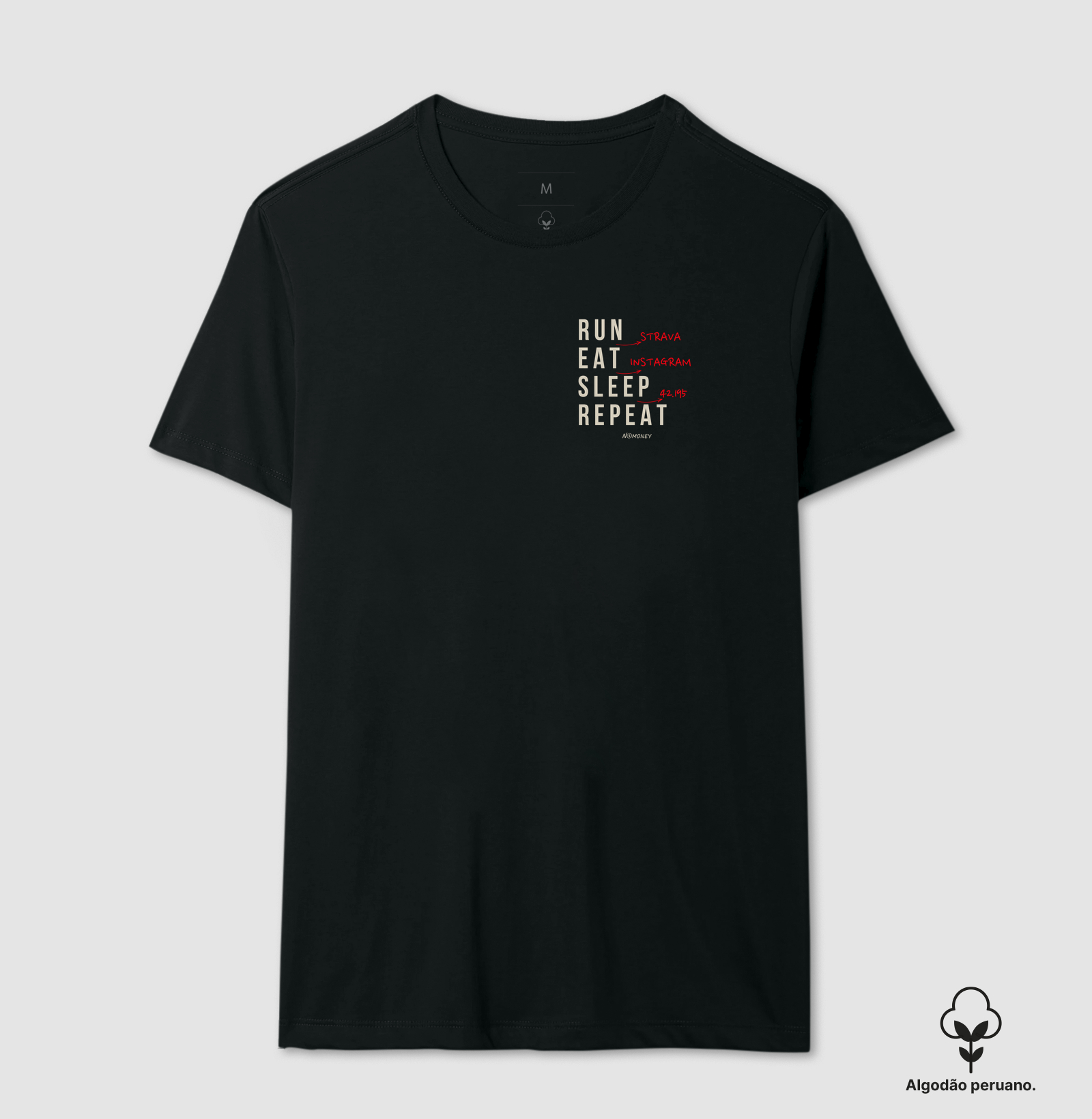 Camiseta Run (Strava). Eat. Sleep. Repeat. - Algodão Peruano - Imagem 3