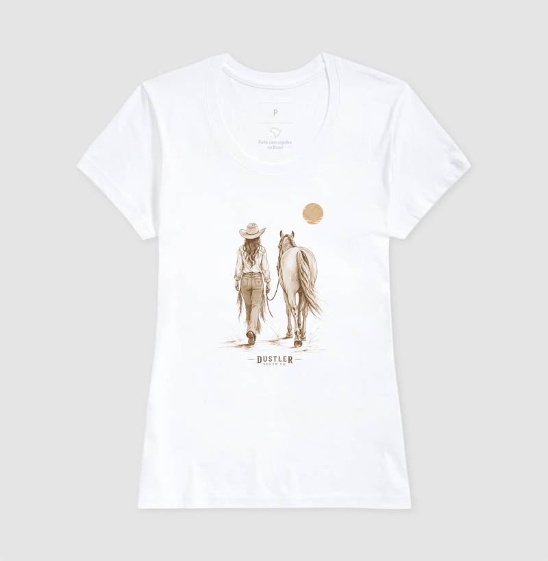 Baby Look Country Feminina Cowgirl & Horse Dustler - Imagem 3