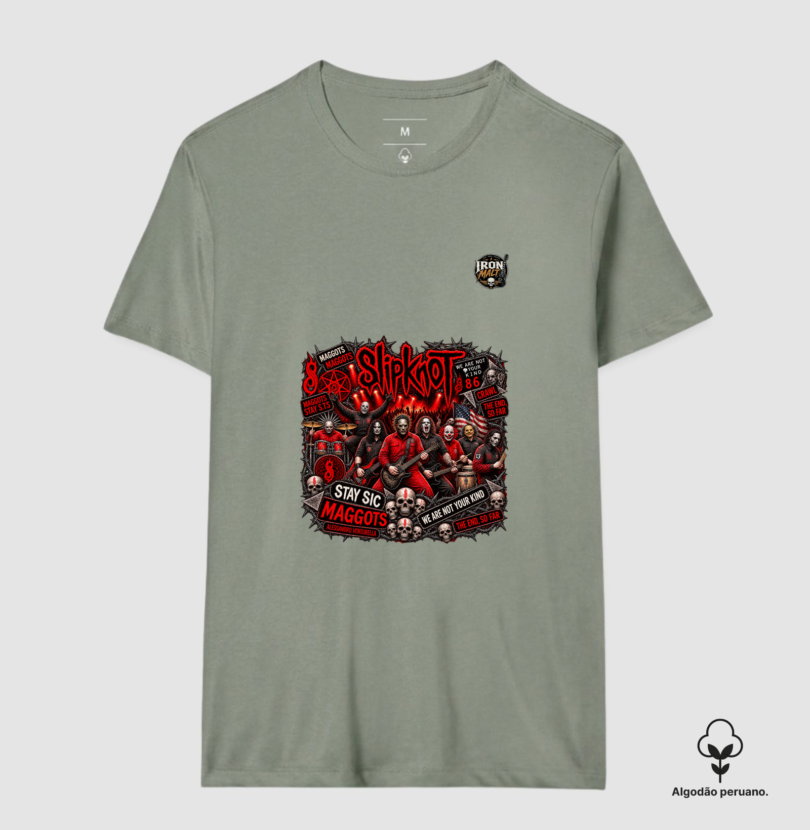Camiseta Nu Metal Rock com Estampa Slipknot, Skull e Visual Dark - Imagem 9