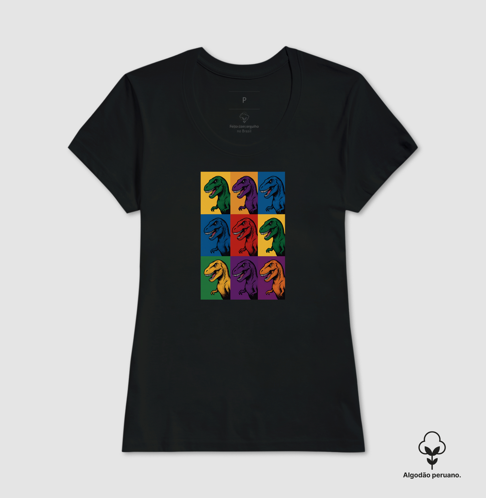 Camiseta Algodão Peruano Dino Pop T-Rex - Imagem 3