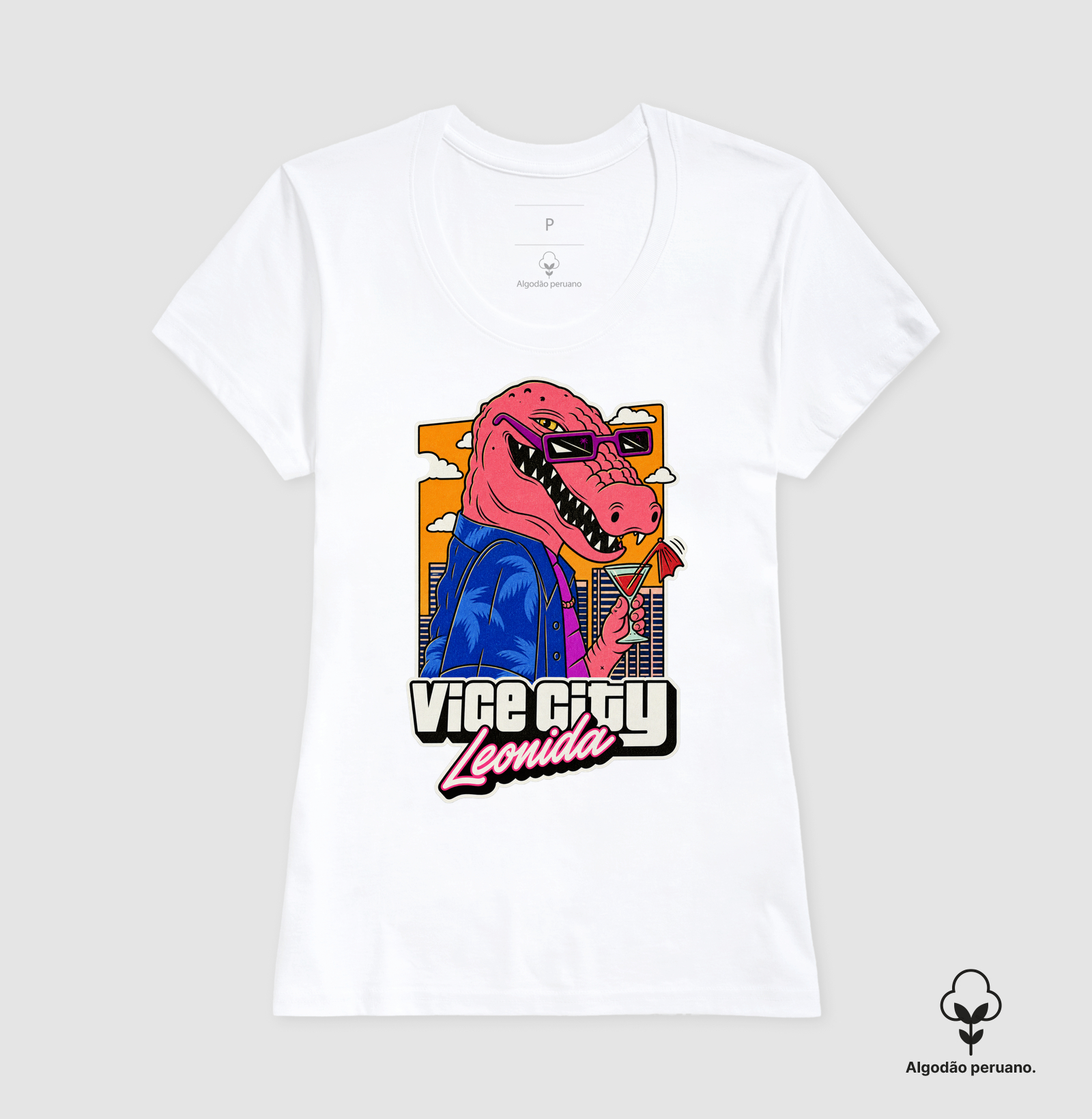 Camiseta Algodão Peruano Jason (GTA VI / Vice City / Leonida) - Jacare Drink - Imagem 4