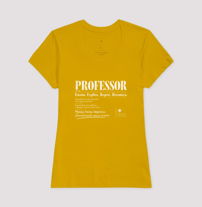 Camiseta Masculina Algodão Definição Professor Estampa Docente - Imagem 15