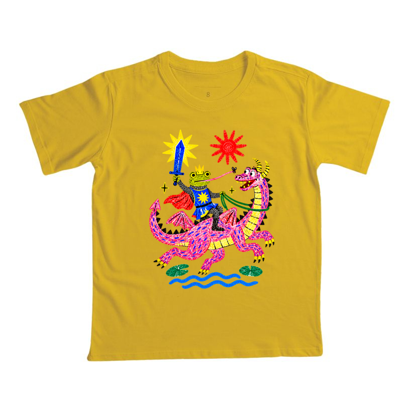 Camiseta Infantil Sapo Real no Dragão Rosa - Imagem 2