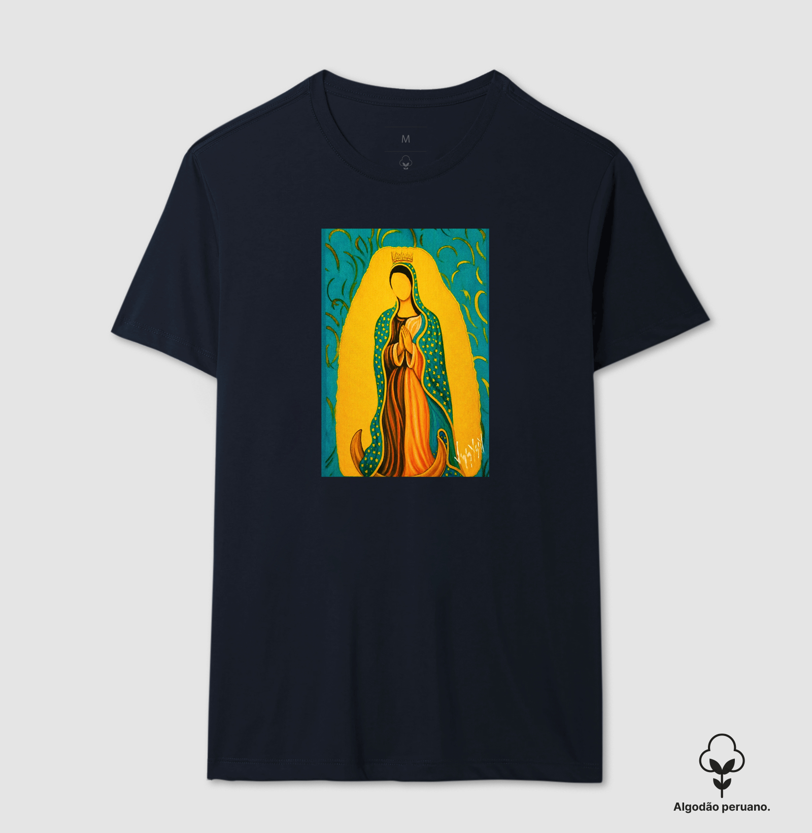 Camiseta Algodão Peruano Nossa Senhora de Guadalupe Arte Sacra - Imagem 6