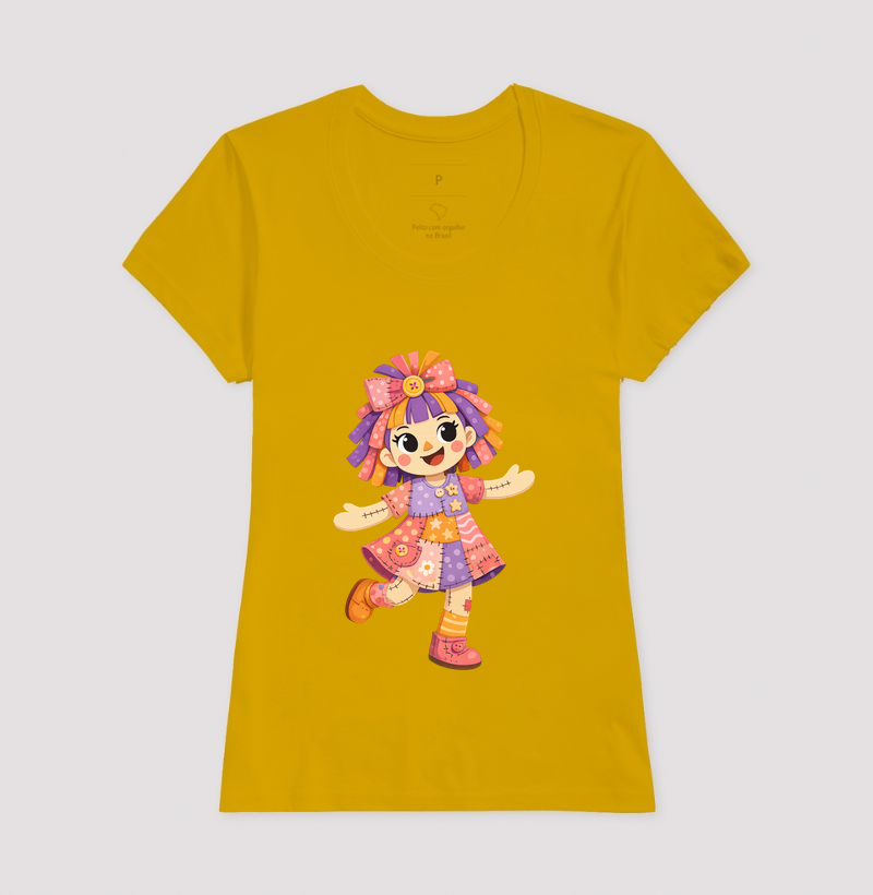 Camiseta Boneca de Pano - Rosa - Camiseta