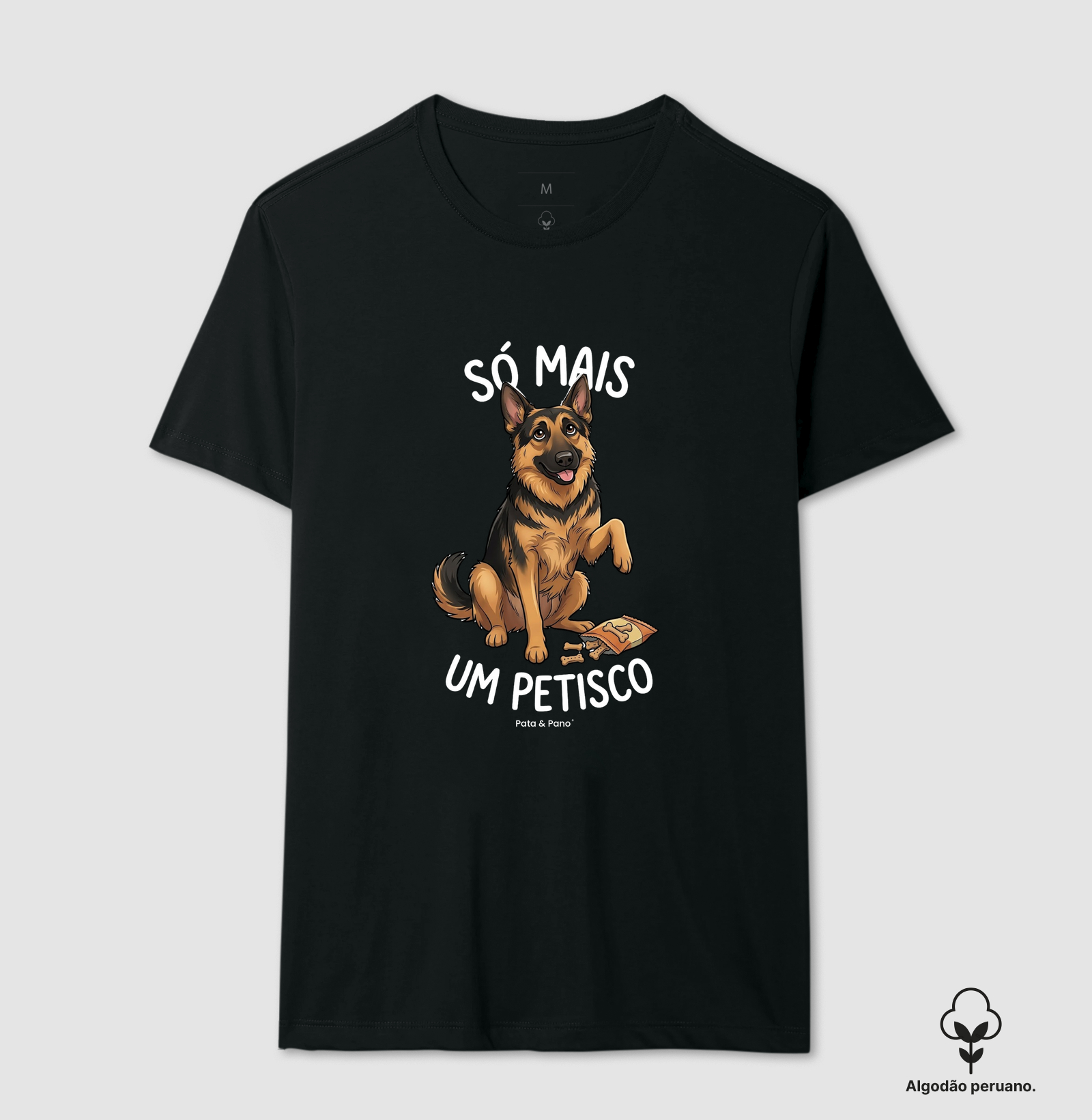 CAMISETA ALGODÃO PERUANO PASTOR ALEMÃO PETISCO - Imagem 5