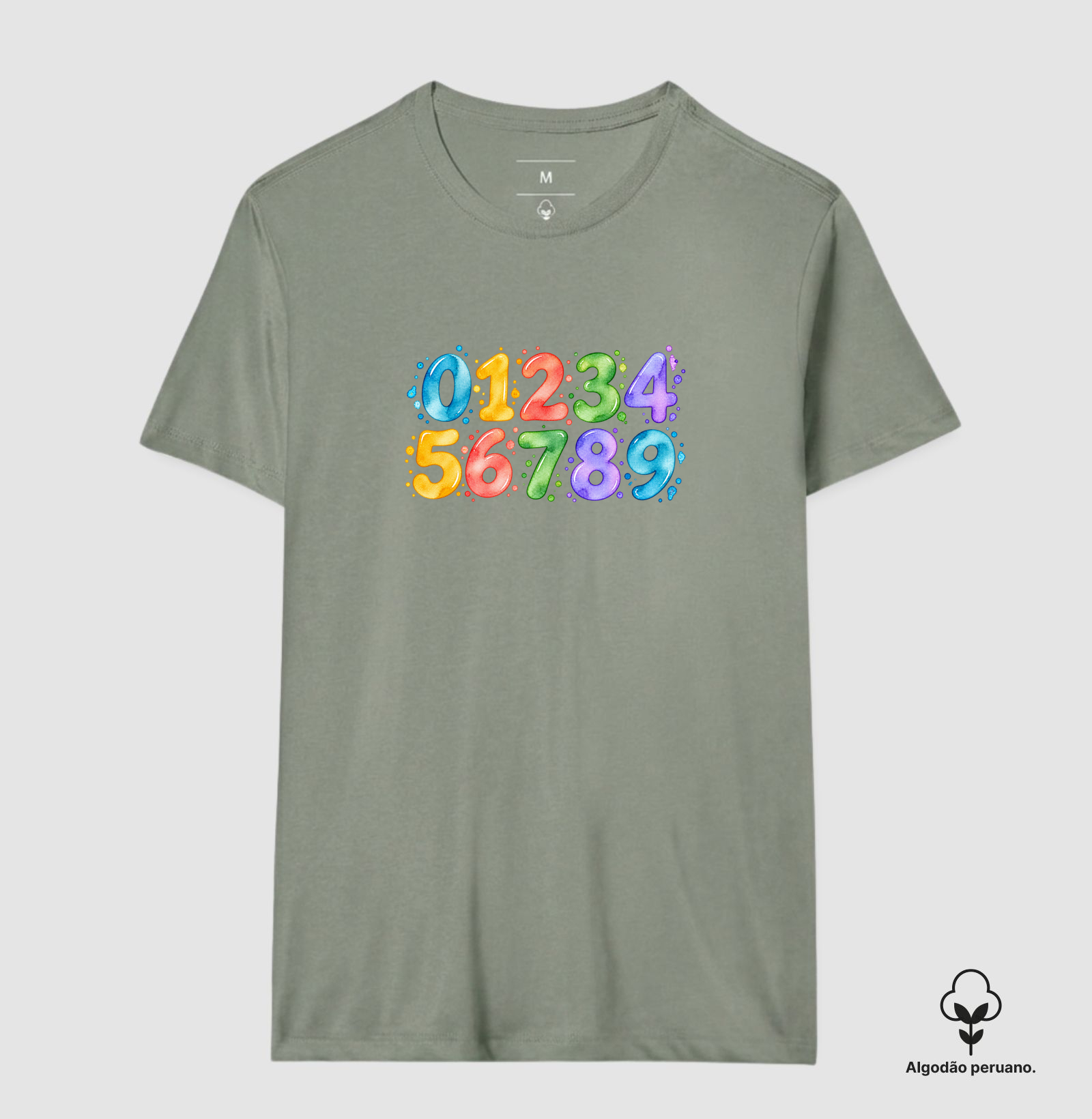 Camiseta Algodão Peruano Números em Cores - Imagem 9