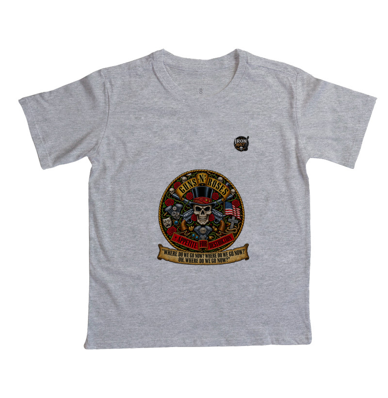 Camiseta Guns N’ Roses Caveira, Rosas e Revólveres - Imagem 3