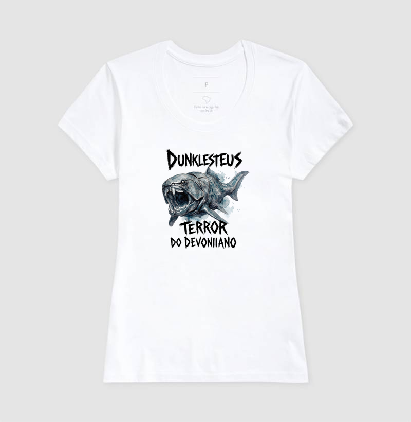  Camiseta Dinossauro Dunkleosteus Ataque Preta Algodão Premium Dinoloco  - Imagem 3