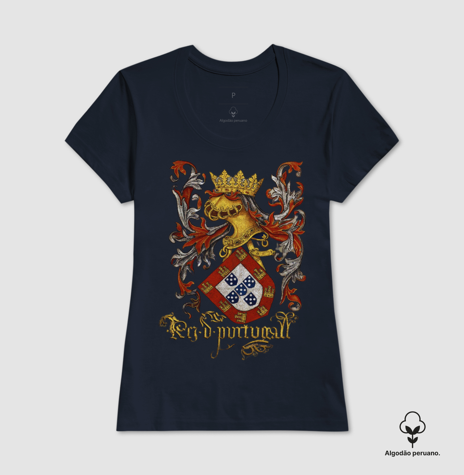 Camiseta Algodão Peruano Brasão de Armas de Portugal (séculos XV e XVI) - Imagem 6