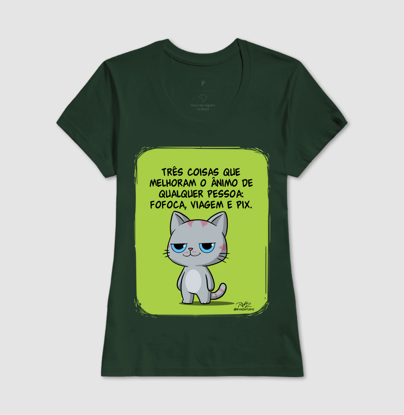 Camiseta Gato Sincero Fofoca Viagem e Pix - Imagem 13