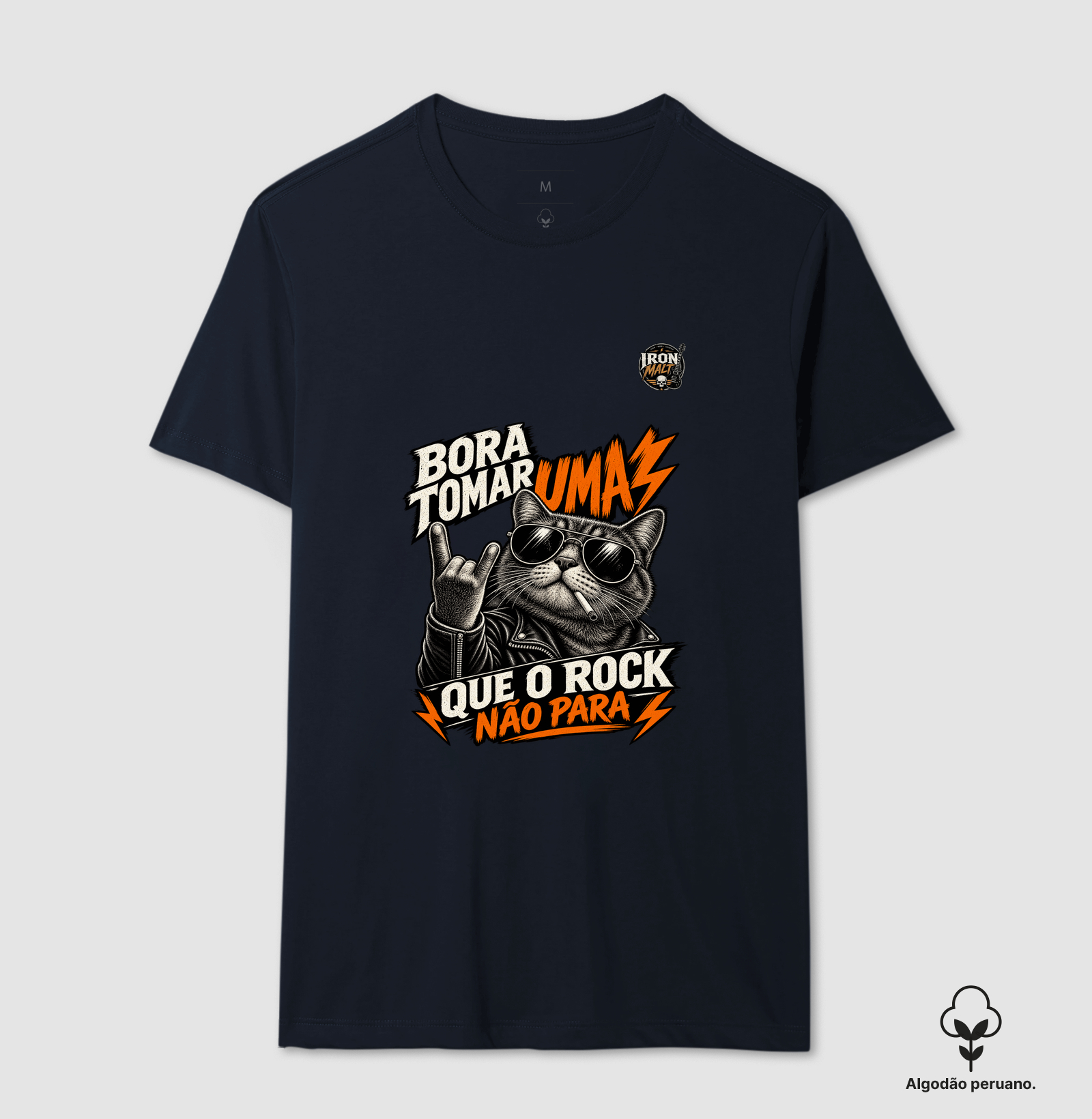 Camiseta Rock Cat – Estampa Gato Rockeiro de Óculos e Jaqueta - Imagem 6