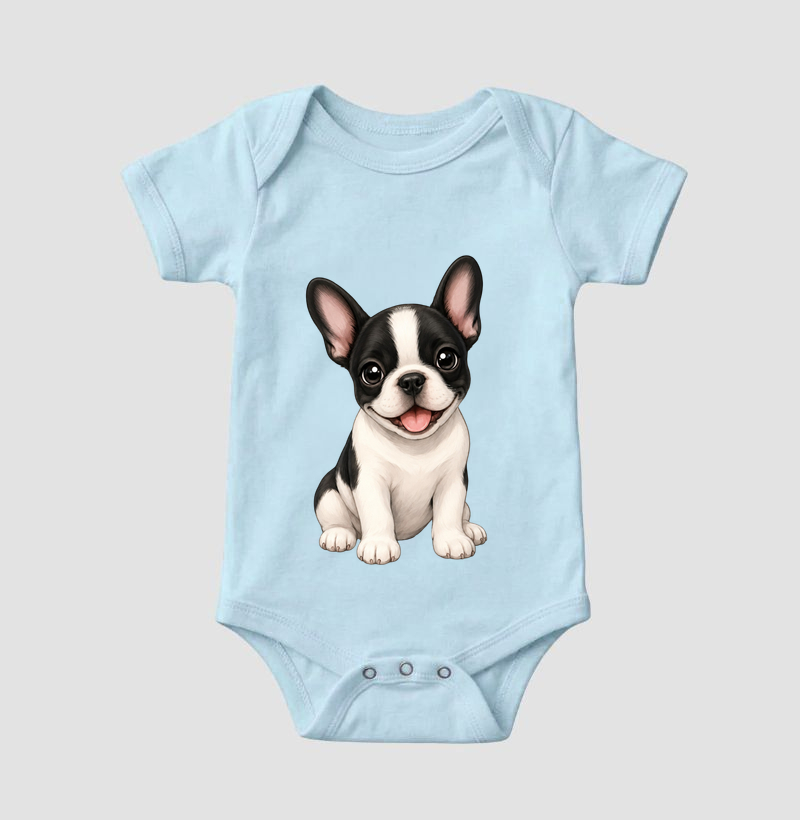 Bulldog (Buldogue) Francês Preto e Branco - Desenho Animado - Imagem 4