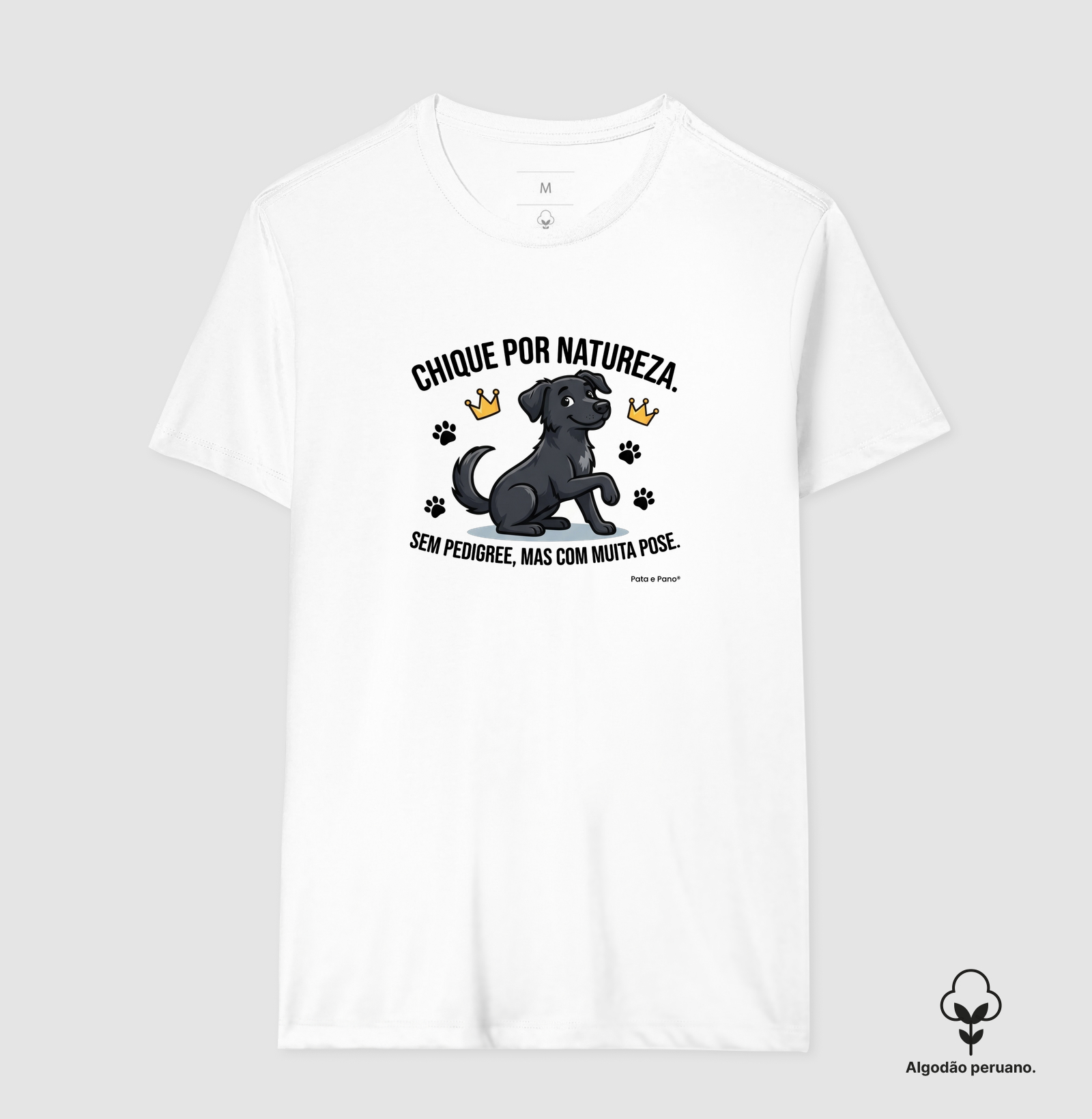 CAMISETA ALGODÃO PERUANO VIRA-LATA PRETO CHIQUE - Imagem 6