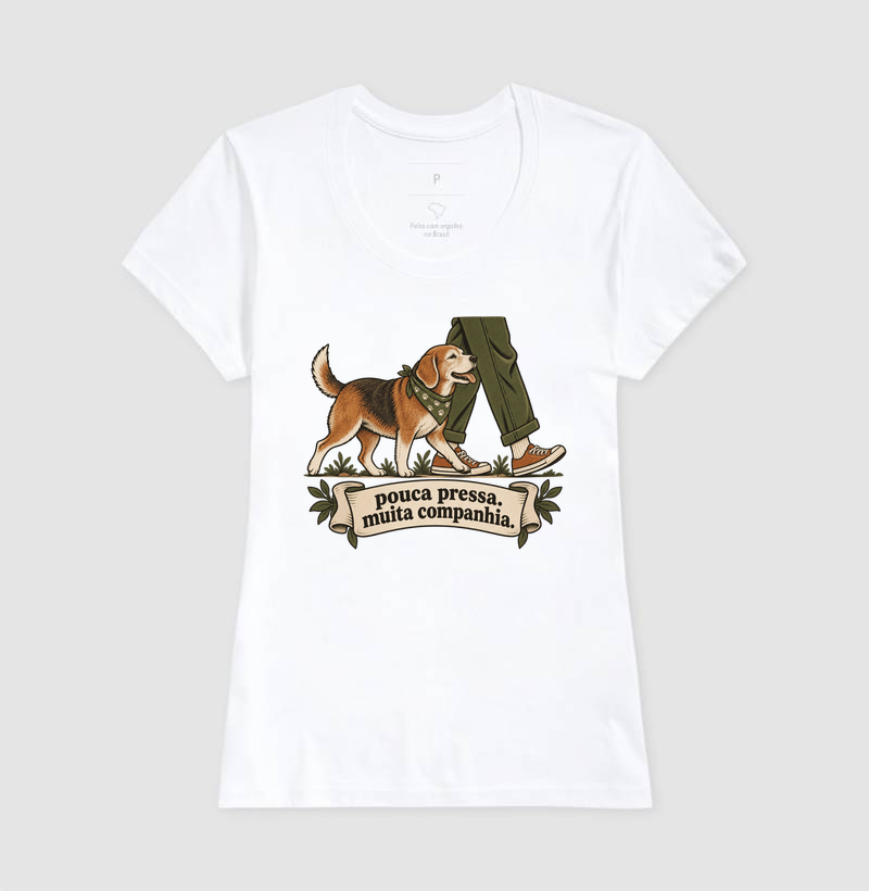 Camiseta Cachorro Idoso "pouca pressa. muita companhia." | Pelo & Pano - Imagem 5