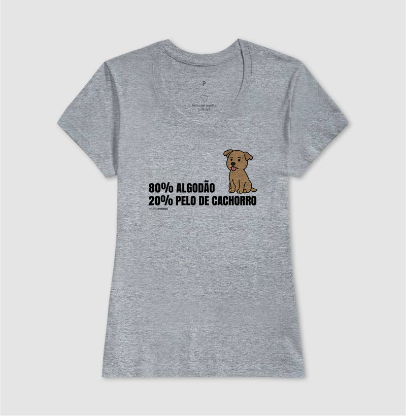 Camiseta 80% Algodão 20% Pelo de Cachorro - Imagem 9