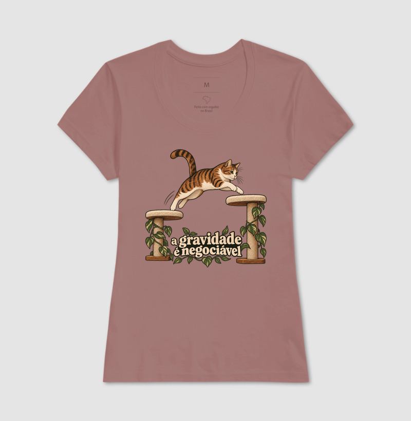 Camiseta Gato Salto "a gravidade é negociável" | Pelo & Pano - Imagem 17