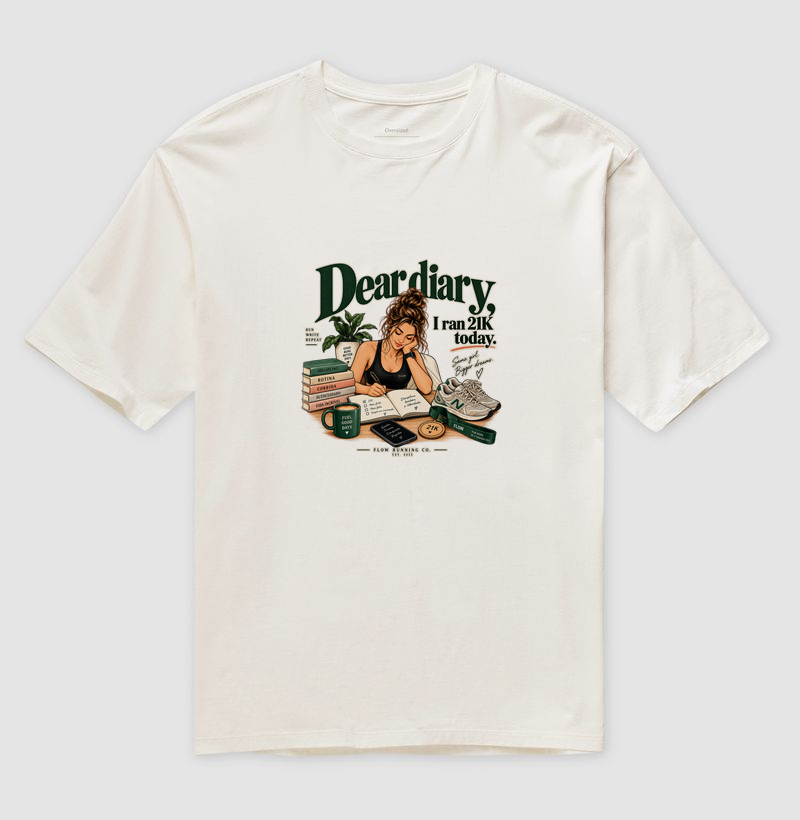 Camiseta Oversized Corrida - Dear Diary, I Ran 21k Today - Imagem 4